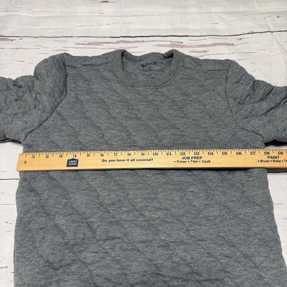 Madewell Quilted Crewneck Sweatshirt in Heather Gray - Picture 8 of 9